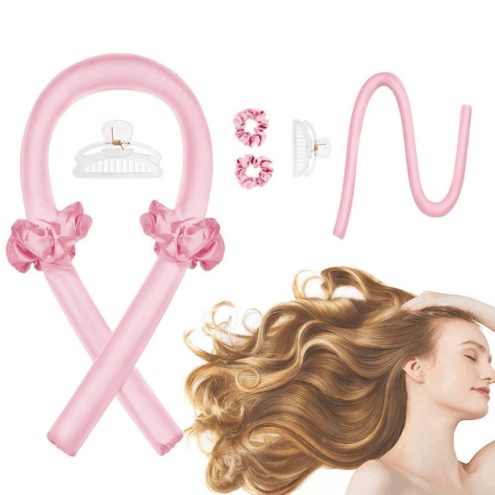 Heatless Curling Rod Headband, Sleeping Curls Silk Ribbon Hair Rollers